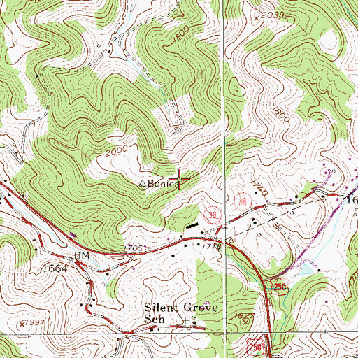 Topographic Map of Barbour County, WV