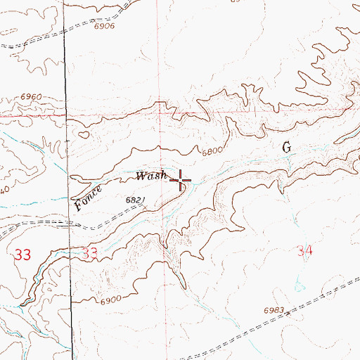 Topographic Map of Fonce Wash, CO