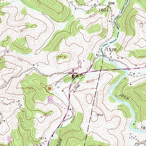 Topographic Map of Boyle School (historical), WV