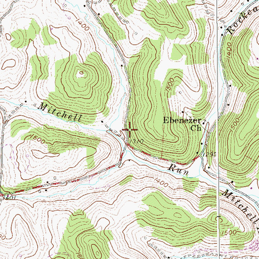 Topographic Map of Carlin School (historical), WV