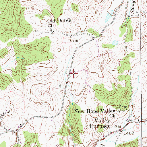 Topographic Map of Chestnut Grove School (historical), WV