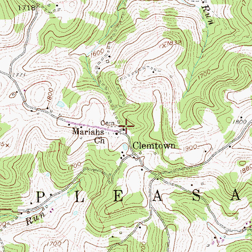 Topographic Map of Clemtown School (historical), WV