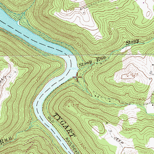 Topographic Map of Cove Run Station (historical), WV