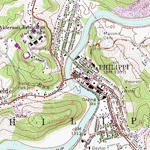 Topographic Map of Covered Bridge Museum, WV