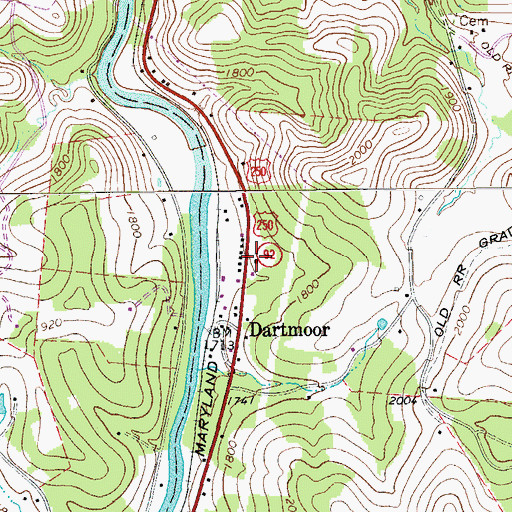 Topographic Map of Dartmoor Full Gospel Church, WV