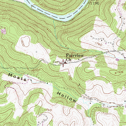 Topographic Map of Fairview Cemetery, WV