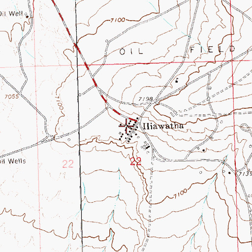 Topographic Map of Hiawatha, CO