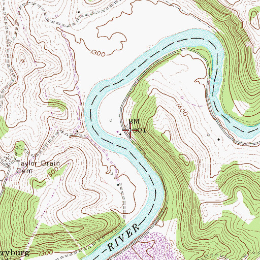 Topographic Map of Fox Hall (historical), WV