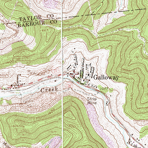 Topographic Map of Galloway Post Office, WV