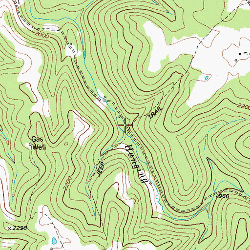 Topographic Map of Hanging Run School (historical), WV
