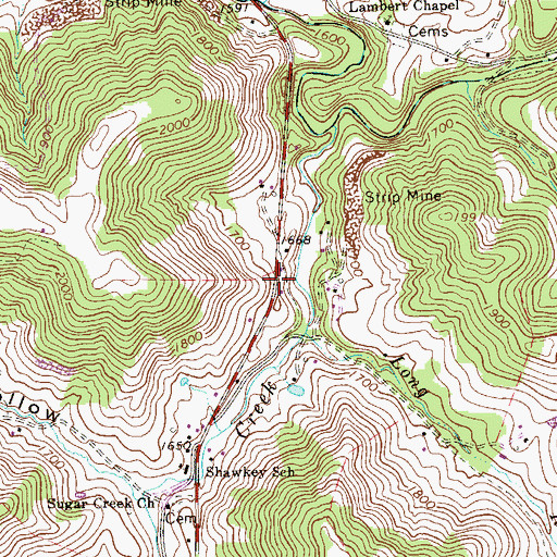 Topographic Map of Huffman (historical), WV