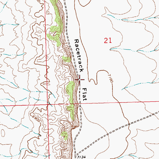 Topographic Map of Racetrack Flat, CO