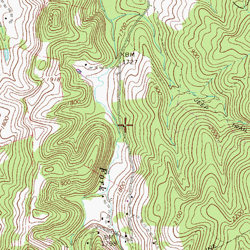 Topographic Map of Hunter Fork School (historical), WV