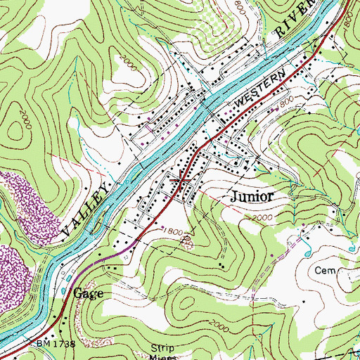 Topographic Map of Junior Church of the Brethren, WV