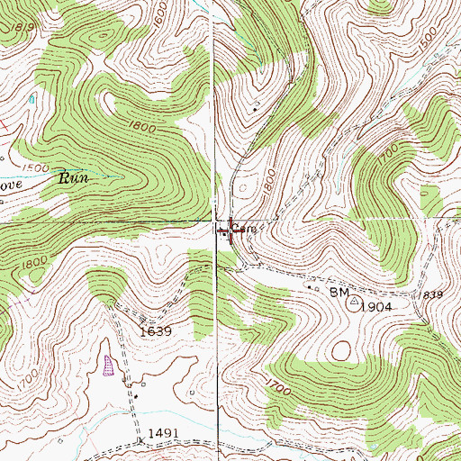 Topographic Map of Locust Grove Church, WV