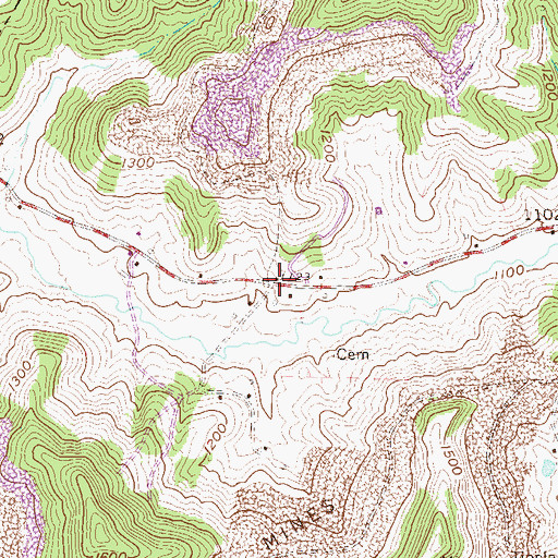Topographic Map of Lower Brushy Fork School (historical), WV