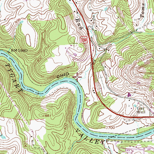 Topographic Map of McLean (historical), WV