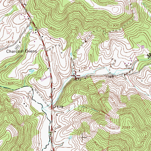 Topographic Map of Mud Run School (historical), WV