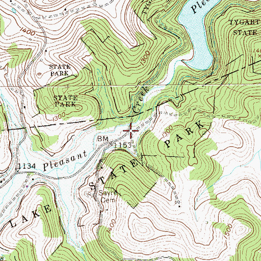Topographic Map of Pleasant Creek (historical), WV