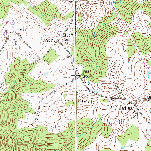 Topographic Map of Pleasant Point School (historical), WV