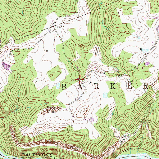 Topographic Map of Shockey School (historical), WV