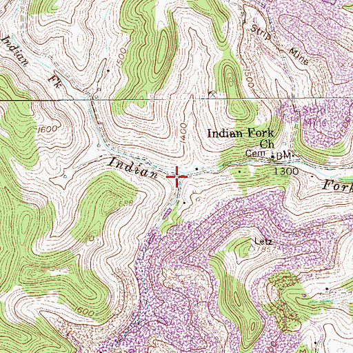 Topographic Map of Simons (historical), WV