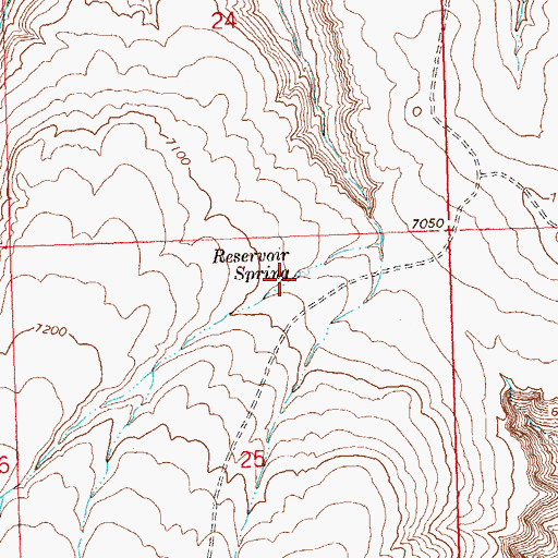 Topographic Map of Reservoir Spring, CO
