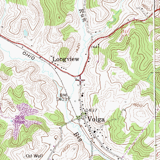 Topographic Map of Volga Post Office, WV