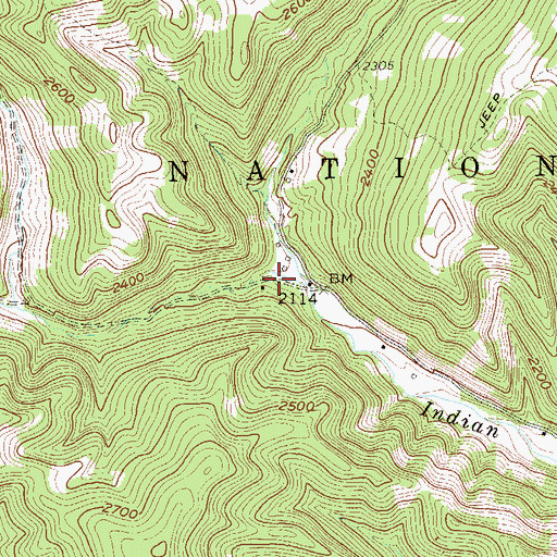 Topographic Map of Cross School (historical), WV