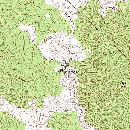Topographic Map of Wolf School (historical), WV