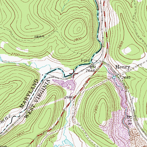 Topographic Map of Deakin Run, WV