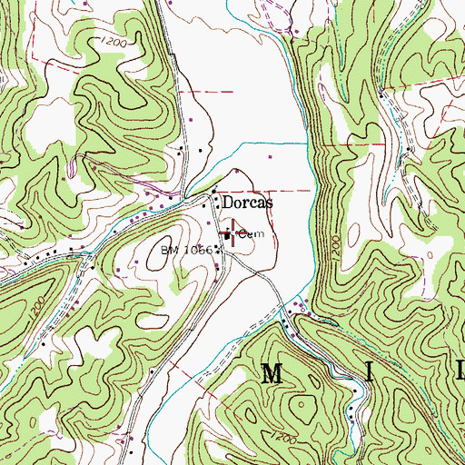Topographic Map of Dorcas Elementary School, WV