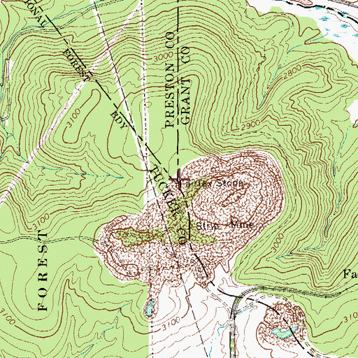 Topographic Map of Fairfax Stone Historical Monument, WV