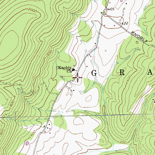 Topographic Map of Knobley Cemetery, WV