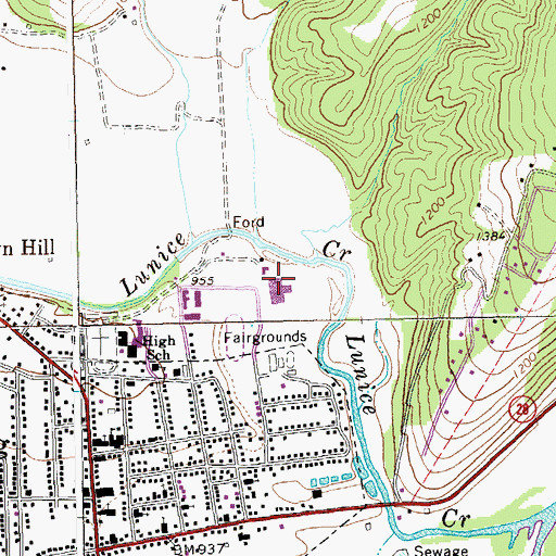 Topographic Map of Petersburg Elementary School, WV