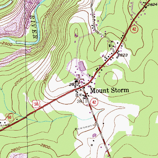 Topographic Map of Union High School, WV