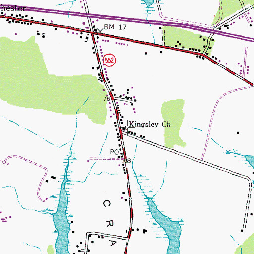 Topographic Map of Kingsley Church Cemetery, MD