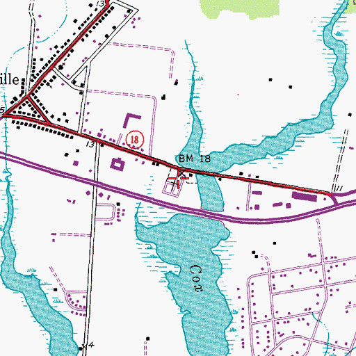 Topographic Map of Stevensville Cemetery, MD
