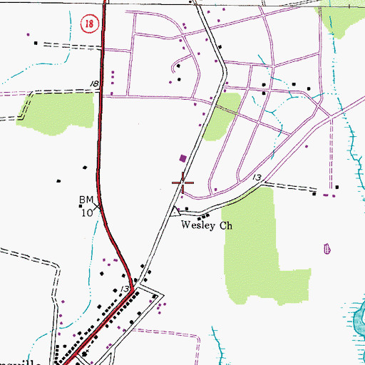 Topographic Map of Wesley Cemetery, MD