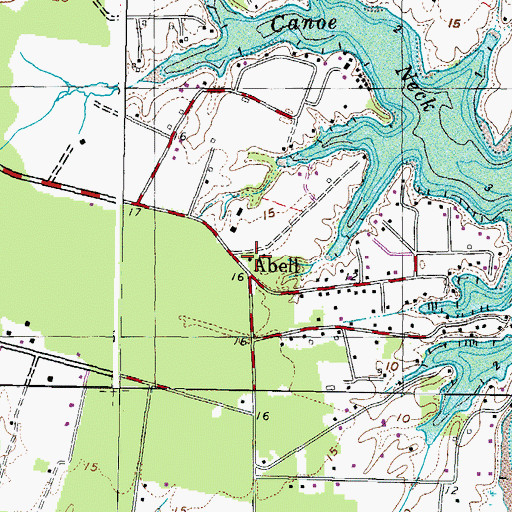 Topographic Map of Abell Post Office, MD