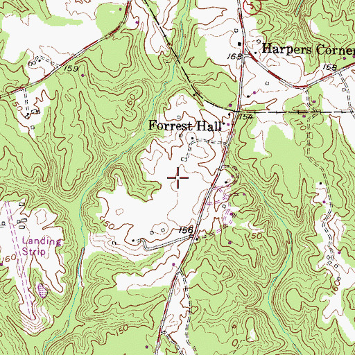 Topographic Map of Birch Manor, MD