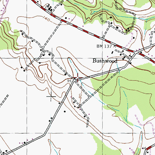 Topographic Map of Blairs Purchase, MD