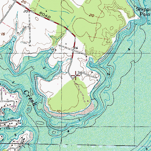 Topographic Map of Bluff Woods, MD