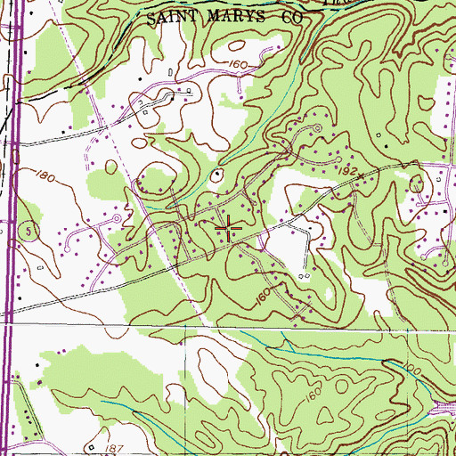 Topographic Map of Breezy Knolls, MD