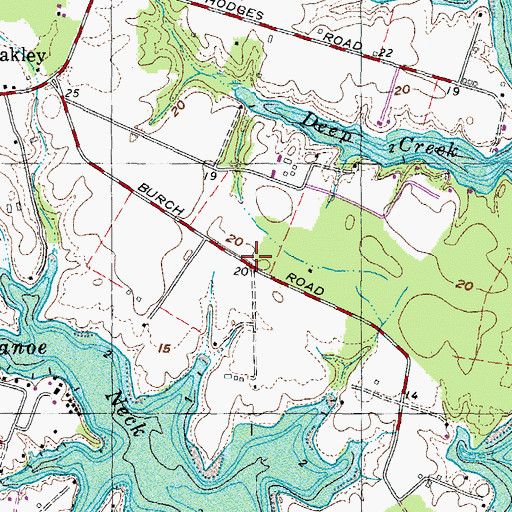 Topographic Map of Canoe Neck, MD