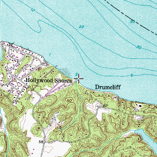 Topographic Map of Cashners Wharf (historical), MD