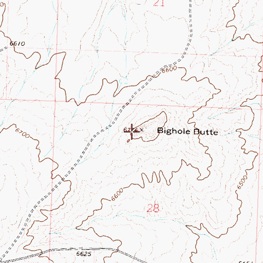 Topographic Map of Bighole Butte, CO