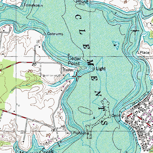 Topographic Map of Cedar Point Creek, MD