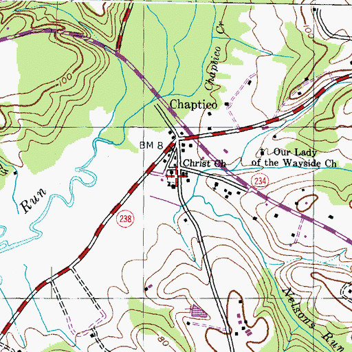 Topographic Map of Christ Church Cemetery, MD