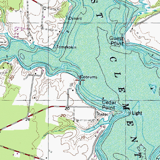 Topographic Map of Cobrums Wharf, MD